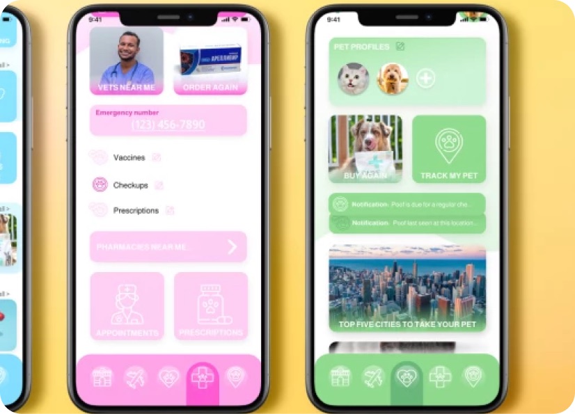 Student project: mobile app screens