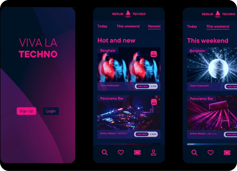 Student project: techno event app